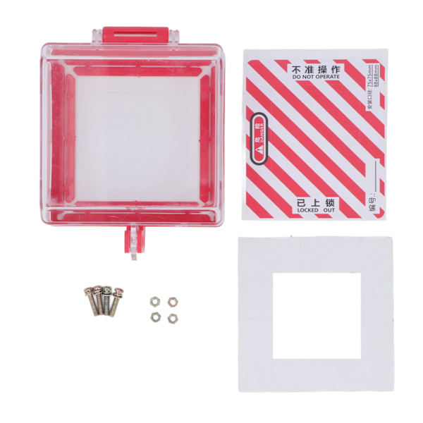 Nödstoppsknappskydd Tryckknapp Brytare Spärrskydd Transparent Fodral med Monteringsdelar 105x105x63mm