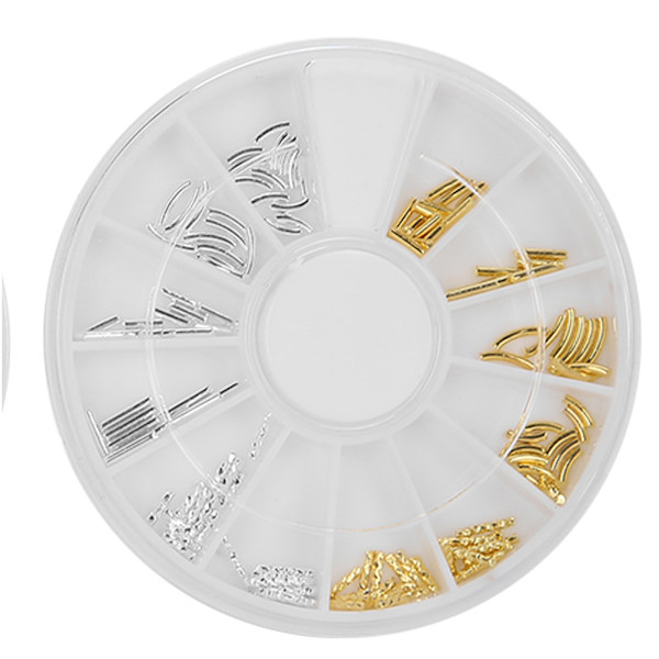 4 Ask Nagelkonst Hål Ornament Nagelkonst Manikyr Hantverk DIY Dekoration Glitter Tillbehör