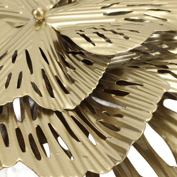3D Metall Blomväggdekoration, Lager Metall Blomväggkonst med Rustik Modern Blomsterskulptur Estetik, Triangulär Ginkgo Järnkonst för Sovrum
