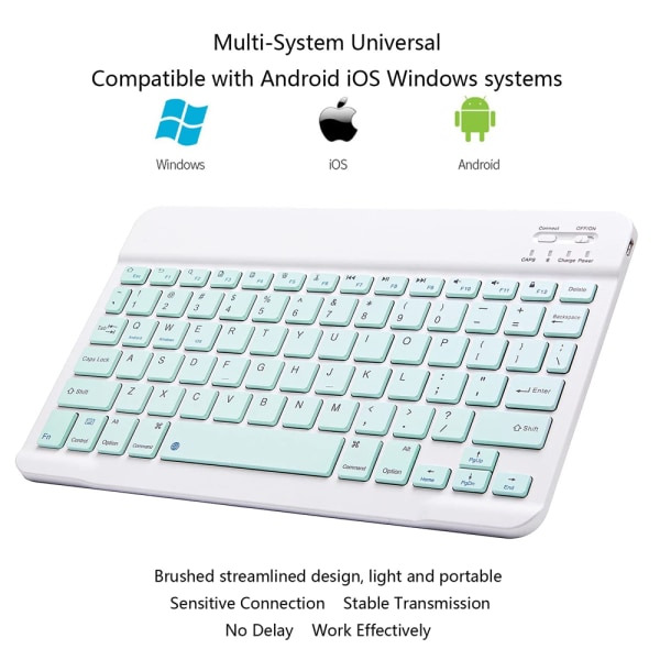 10 tommer slank genopladeligt Bluetooth-tastatur - iOS/Android