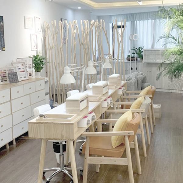 Nagelarmstöd i Japansk Stil, Mjukt PU-Läder, Dubbellager Trä, Manikyr Handkudde, Bordskudde, Mjölkgrå