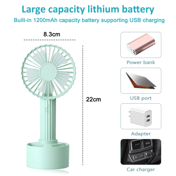 Kaktus håndholdt opladningsventilator - bærbar mini USB-ventilator til udendørs brug