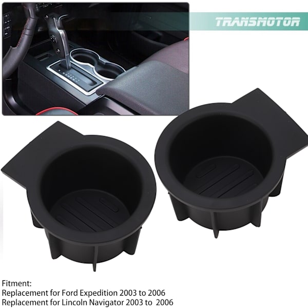 Forreste midterkonsol kopholderindsatser 96975EA000 Sort Anti-Slip Stilfuld Høj Hårdhed Udskiftning til Ford Expedition