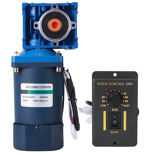 Sneggear Motor 120W AC 220V Hastighedsregulering Governor Industrielt Elektrisk Tilbehør (Reduktionsforhold 30)