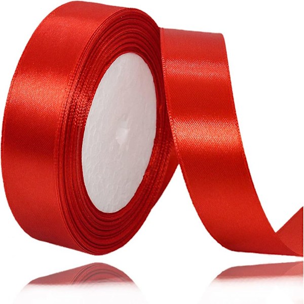 Elegant Satinband För Heminredning, 25 mm Brett Rött Tygband För Att Förbättra Ditt Boende Och Skapa Upplevelser