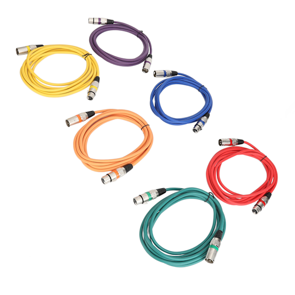 6 st XLR Hane till Hona Kabel 3m Dubbla Lager Skärmning Stark Anti-Interferens XLR Mikrofonkabel