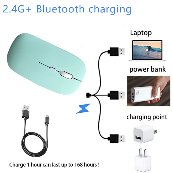 Bluetooth genopladelig trådløs mus til bærbar/pc/Mac/iPad pro