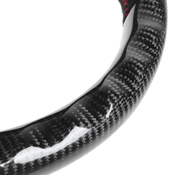 Kulfiber Rat Flat Bund D‑Type Sved Nappa Rød Syning Passer til Model 3 /Model Y