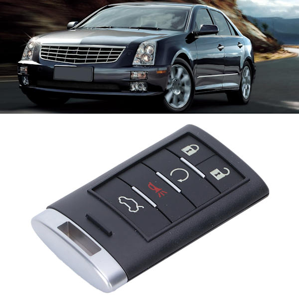 Smart Key med 5 knapper og lille nøgle M3N5WY7777A Udskiftning til Cadillac CTS 2008‑2013