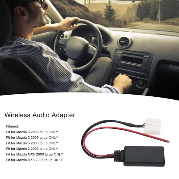 Bil Bluetooth 5.0 Modul AUXIN Kabel Trådløs Lydadapter Passer for Mazda 2 3 5 6 MX5 RX8