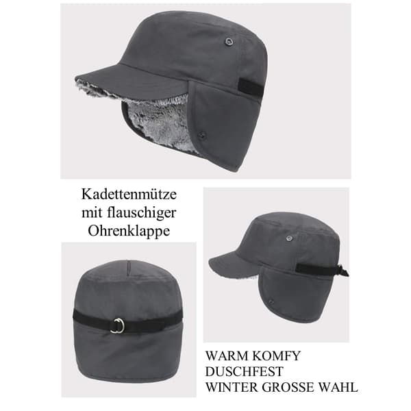 Vinterhue Varm hat med øreklapper - 100% nylon & kunstpels