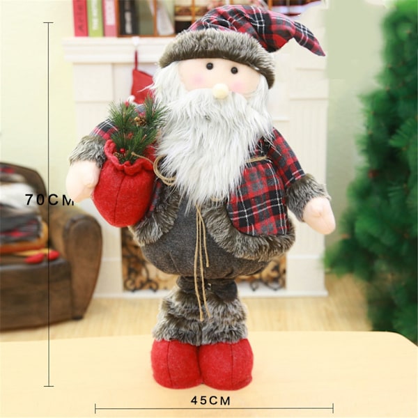 Juleplaid Trækbart Stående Dukke Party Ornament Børnelegetøj til Julepynt (#3)