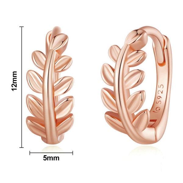 Kvinners små øreringer forgylte sølvblad øreringer Paret med unge