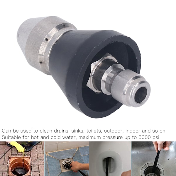Trykvaske Turbo Dysespids Spids 5000PSI Mini Kompakt Rustfrit Stål Turbo Dysespids til Udskiftning Mellemste Hoved Bag 6 Huller 1/4in NPT