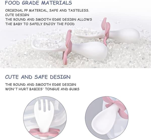 Baby Sked och Gaffel, 2PCS Ergonomiska Bestick för Baby