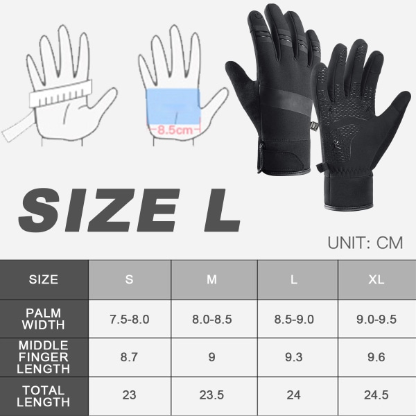 Winter Thermal Gloves, Waterproof Windproof Touch Screen