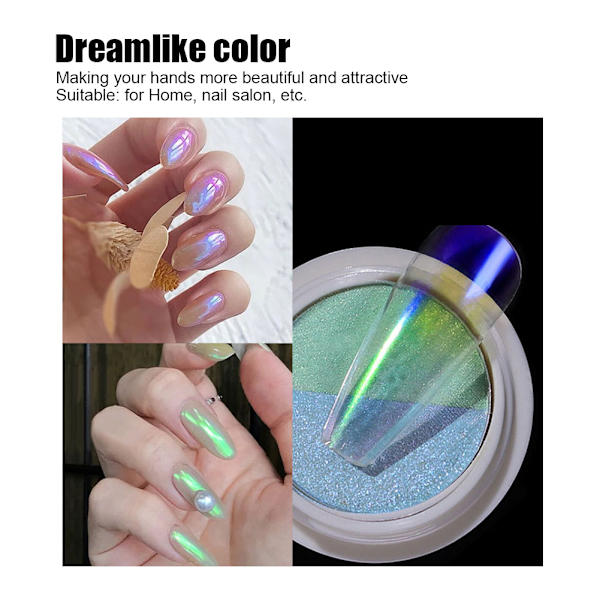 Nagelkonst Glitter Spegelpulver Pigmentpulver Nagelkonst Manikyrpulver Tillbehör04