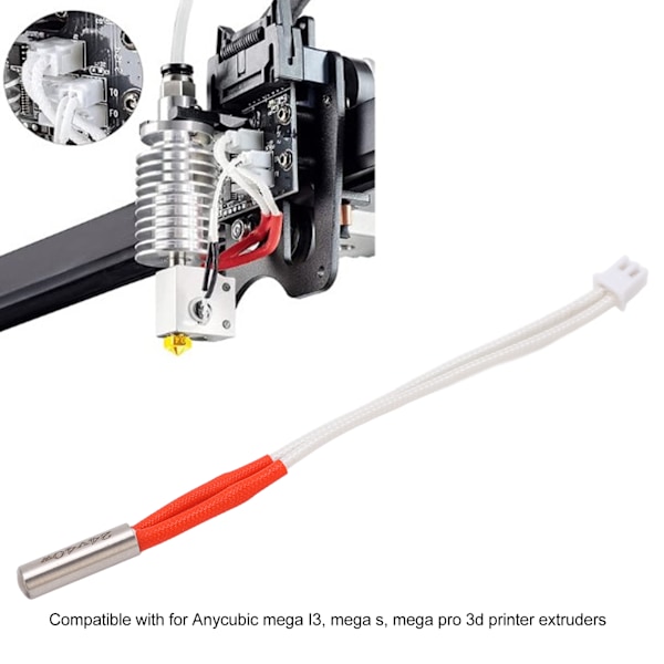 5 stk Varmepatron 3D Printer Opgradering til Ekstruder Hotend 40W 100K Termistor Opvarmningsstang DC24V (110mm Kabellængde)