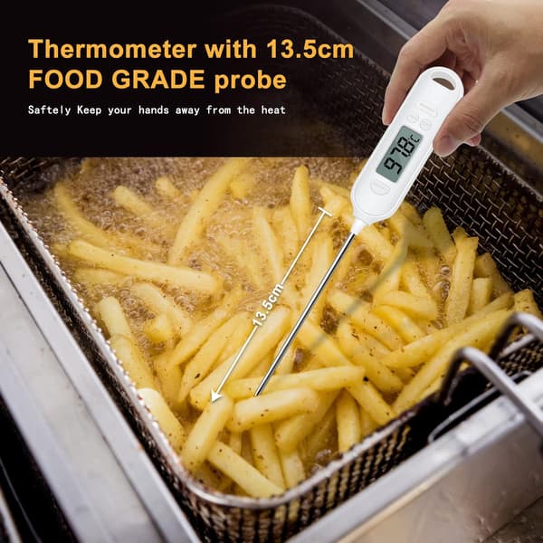 Vandtermometer til digitalt termometer, BBQ-kødtermometer med højpræcisionssensor og stort baggrundsbelyst display, automatisk hold og strømsparetilstand