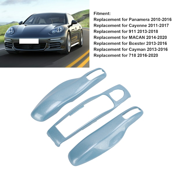 Nyckelskalet Skyddsskal Bilmodifiering Ersättning för Panamera Cayenne MACAN Boxster Cayman 911 718 Kristallblå