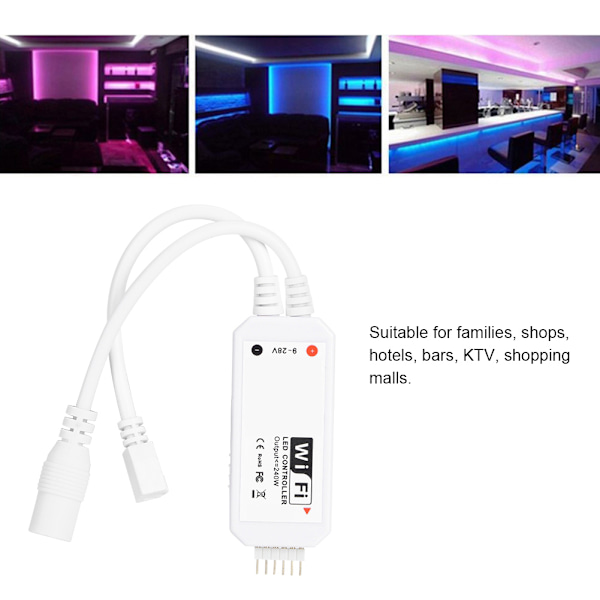Intelligent Mini RGBWW LED WIFI Radiofrekvens Strip Ljuskontroll för Hemmet
