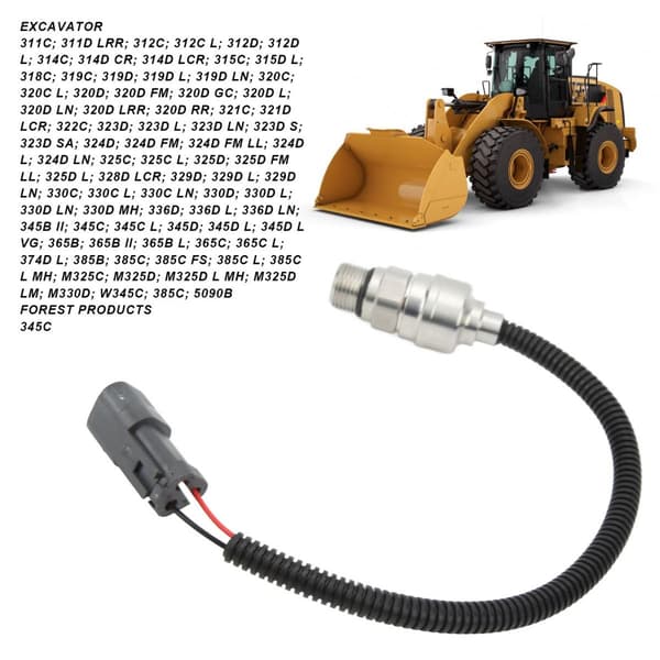 Hydraulisk pumpetryksensor, højkvalitets erstatning til Caterpillar CAT gravemaskinemotor modeller, passer til 312C 312D 320C 320D med OEM reference