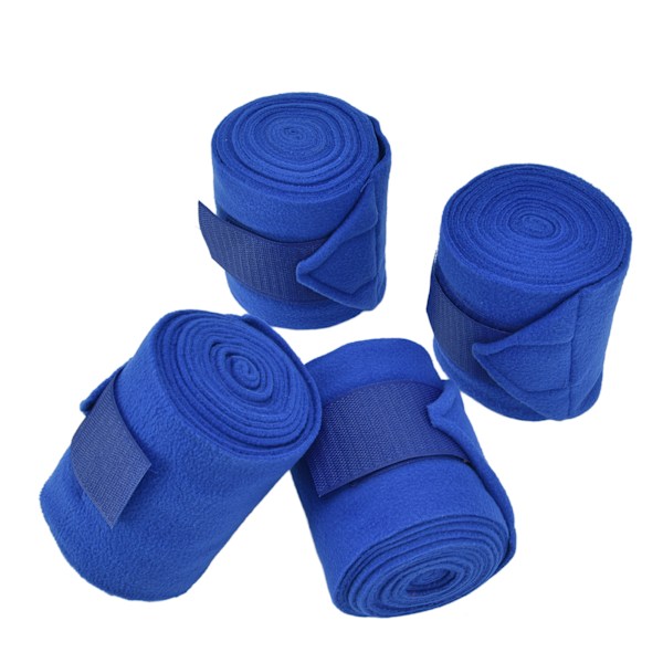 4 st Hästbenskydd med Kardborreband Mjuk Polyester Set Kit för Hund Ko Katt Blå