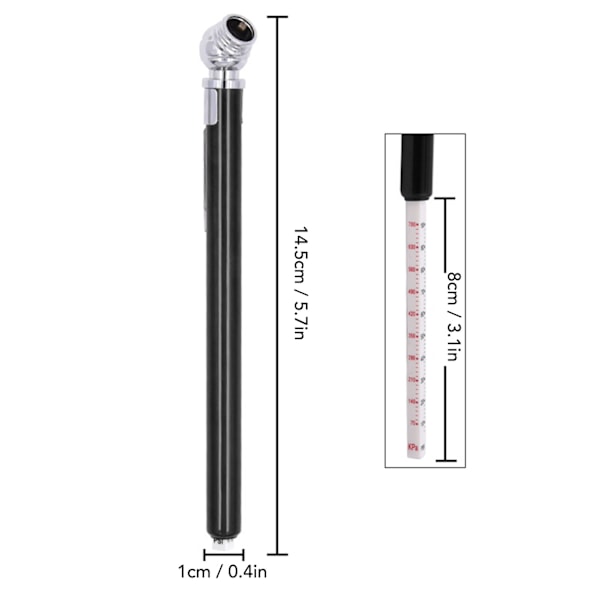 20 st Blyertspenna Däcktrycksmätare 10‑50PSI Fickbils Lastbil Bilservice Reparationsverktyg 0,7‑3,5BAR 70‑350KPa