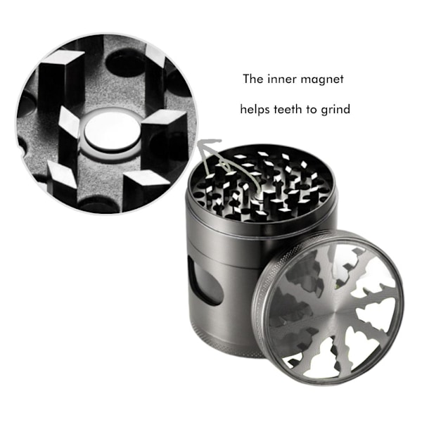 Lättanvänd Köksassistent, Kryddkvarn med Hög Kapacitet för Klassisk Design, Zinkmaterial med Behaglig Känsla (60 mm)