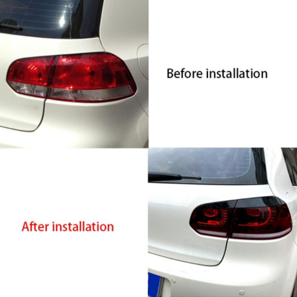 4-pack Baklyktsögonbryn Kit ABS Svart UV-resistent Väderbeständig Ersättning för MK6 2009‑2012