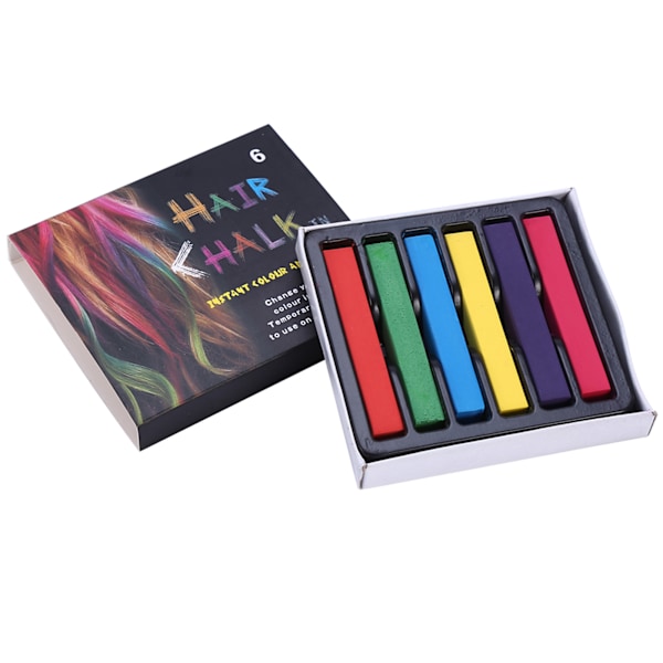 OHICO Hårfärg Krita 6 Färger Tillfällig Instant Hårfärg Giftfri Mjuk Pastel Set Tvätta Ut