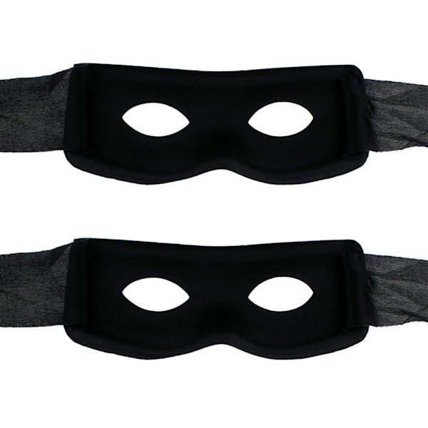 2 stk Klassisk Øjenmaske Kostumemaske Fancy Dress Sort Partymaske Temafest Tilbehør