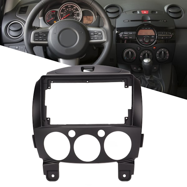 Navigationspanelramme Trim ABS Instrumentbræt Dæksel 2 Din Udskiftning til Mazda 2 2007‑2013