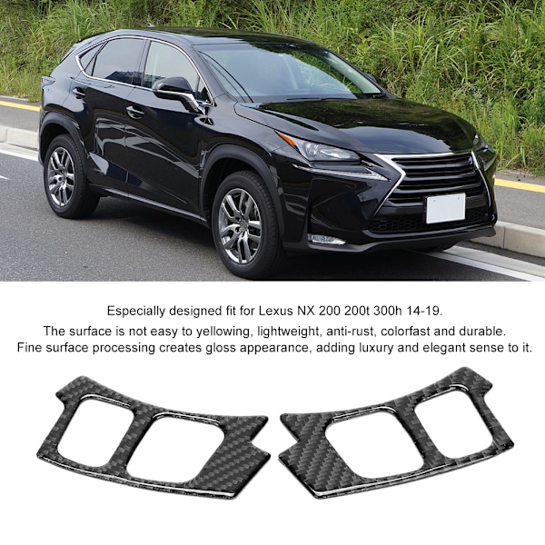 2 stk. Kulfiber Rattet Knapperamme Dekoration Dækslet Trim Passer til Lexus NX 200 200t 300h 14-19