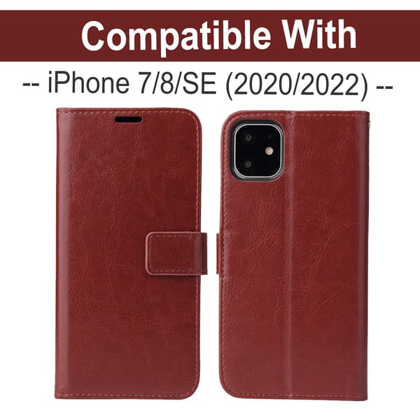 iPhone 7/8/SE (2020/2022) - Plånboksfodral - Brun Brun