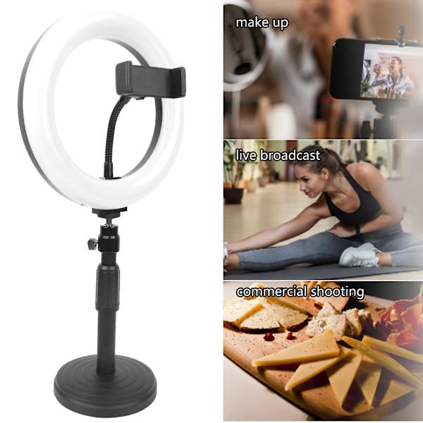PULUZ 7,9 tommer LED Ringlys Mobiltelefon Live Broadcast Desktop Beslag Kit PKT3073B
