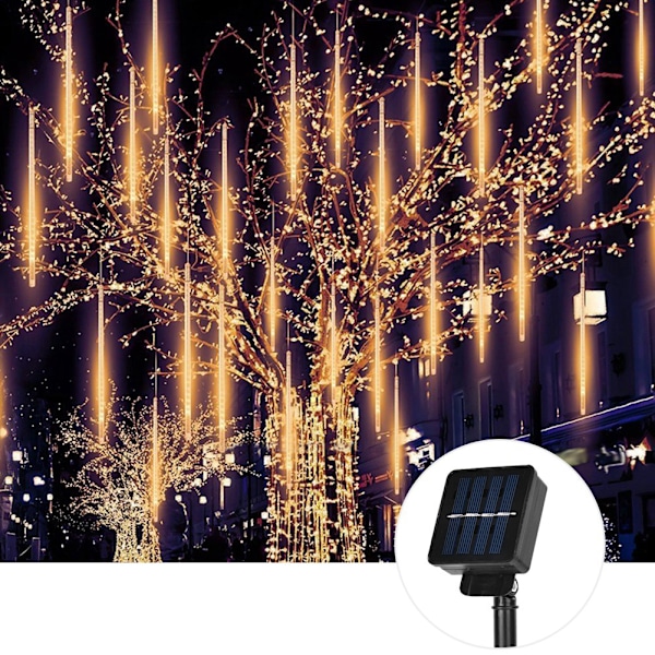 30cm Solcellsdriven Stjärnfall Trådslinga Fairy Lights Utomhus Vattentät Dekor DIY Lampa (gul)