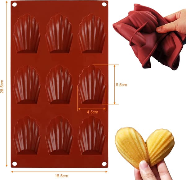 2 stk. Skal silikone kageform Madeleine Form Bagning/kiks/silikone mousse kageform