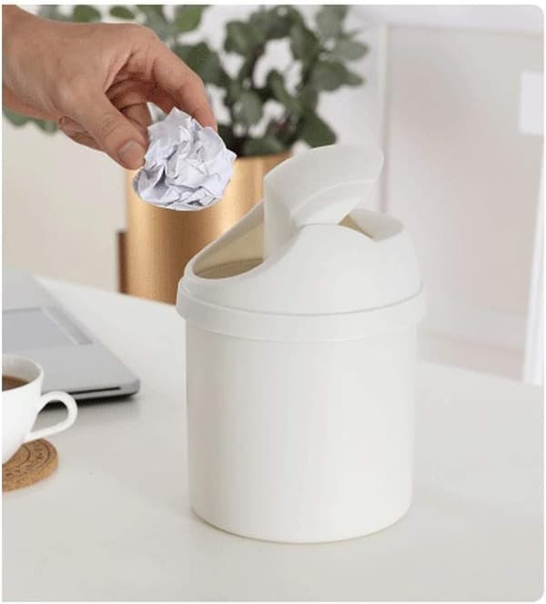 Mini søppelbøtte, liten søppelbøtte, bordplate søppelbøtte, kreativ fl