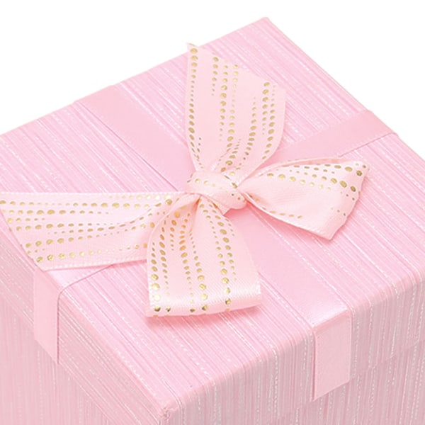 4 st Giftboxar med Lock 3.9x3.7x3.9 tum Presentförpackningslådor för Bröllop Jul Födelsedag Alla hjärtans dag Rosa HM2330407