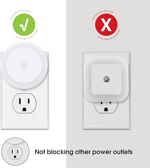 Natlampe, Natlamper til stikkontakt [4-pak], Natlampe med