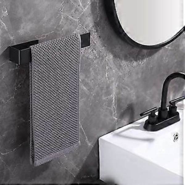 Badeværelseshåndklædeholder uden boring rustfrit stål 24*4,5*5cm Sort