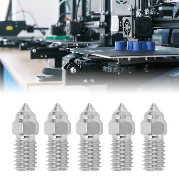 5 stk 3D-printerekstruderdyse 1.75mm M6 Høyhastighets Hotend Ekstruderdyse for Creality Ender 5 S1 0.4mm