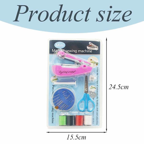 Sömnadsmaskin - Mini Bärbar Sömnadsverktyg, Handhållen & Resa Snabba Reparationer Sömnadsmaskiner för Tyger, Kläder purple
