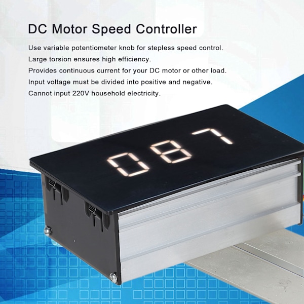 DC-moottorin nopeuden ohjain PWM-säädin CW CCW kierto portaaton säätö 6‑60V 30A