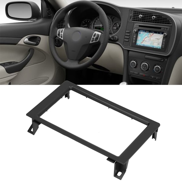 2‑DIN Facia Trim Navigation Fascia Central Control Stereo Radio DVD Panel til Saab 9‑3 2007‑2010