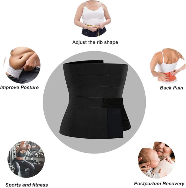 Midjetränare för kvinnor, justerbart kompressionsbälte med andningsbart material, magomslag kroppsformare för stöd efter operation, abdominalt stöd