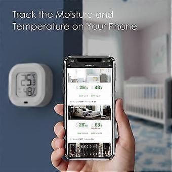 Mini LCD Digitalt Termometer Hygrometer Bluetooth Innendørs Rom Elektronisk Temperatur