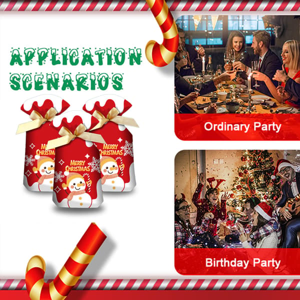 50 st Julklappspåsar Jul Satin Dragsko Presentpåsar Julhelg Godispåsar Presentförpackningspåsar