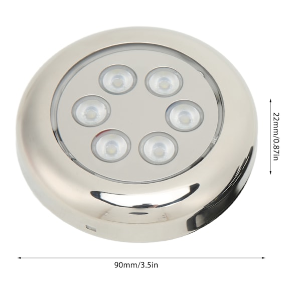 3,5 tommer LED undervandslys Overflademontering IP68 Vandtæt 12V‑24VDC til Yacht Marine Båd Hvidt Lys 4W